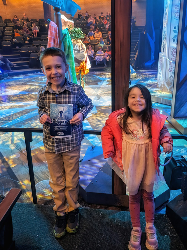 PJ and Maggie Mroz at the Performing Arts Center to see Frozen